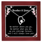 Brother & Sister Heart Necklace Birthday Gift for Sister