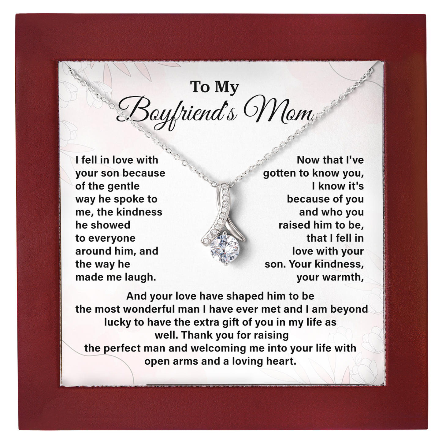 To My Boyfriend’s Mom Necklace, Meaningful Gift from Girlfriend