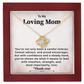 To My Loving Mom Necklace Thank You Gift
