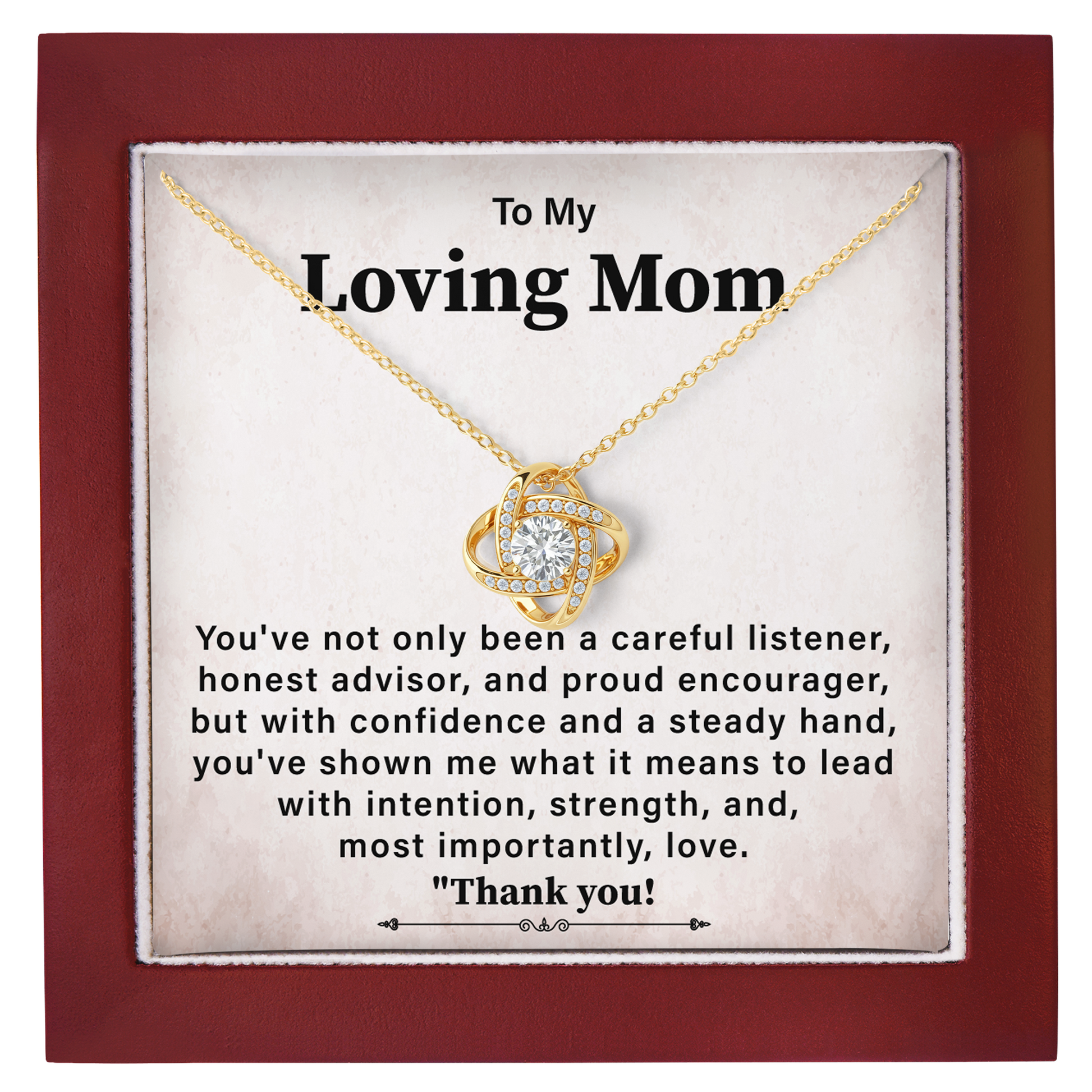 To My Loving Mom Necklace Thank You Gift