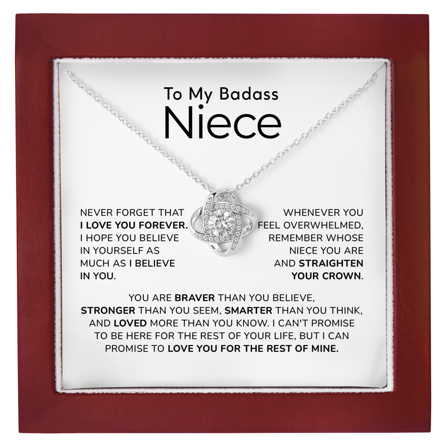 Badass Niece Necklace Birthday Gift from Aunt or Uncle