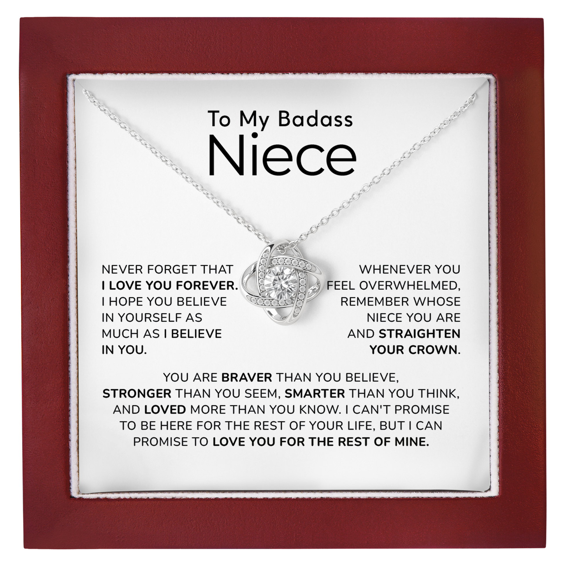 Badass Niece Necklace Birthday Gift from Aunt or Uncle