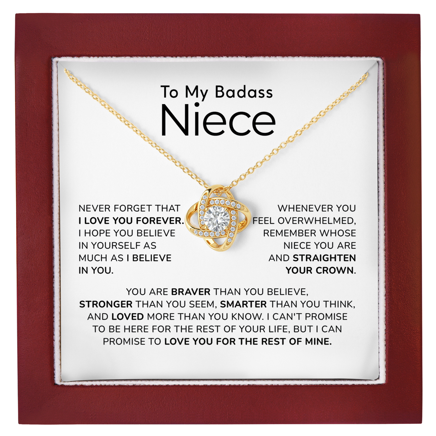 Badass Niece Necklace Birthday Gift from Aunt or Uncle
