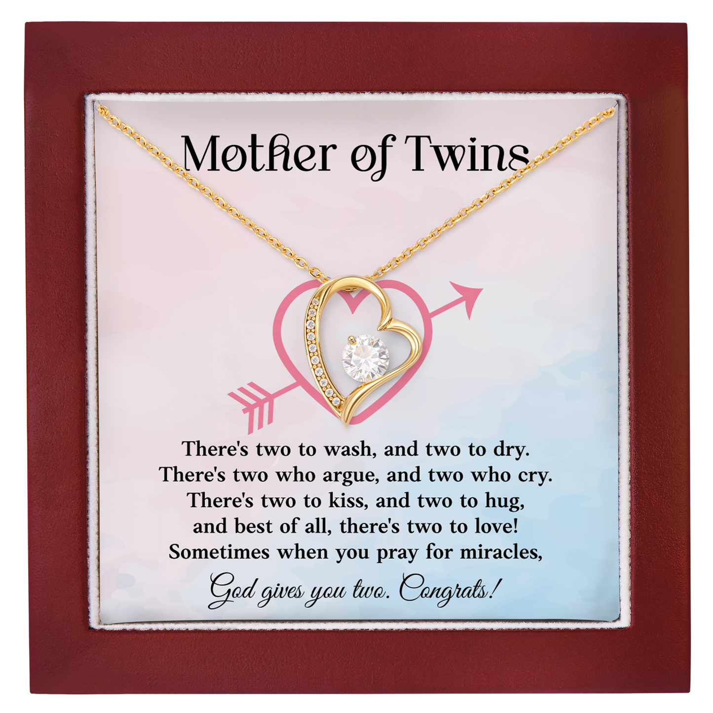 Mother of twins Necklace Gift