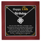 13th Birthday Necklace for Girl Gift from Mom or Dad