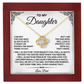 To My Daughter Love Knot Necklace, Emotional Gift from Dad with Message