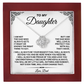 To My Daughter Love Knot Necklace, Emotional Gift from Dad with Message