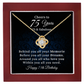 Cheers to 75 Years Necklace Birthday Gift for Her