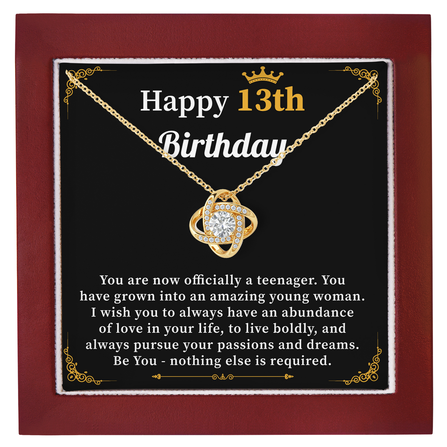 13th Birthday Necklace for Girl Gift from Mom or Dad