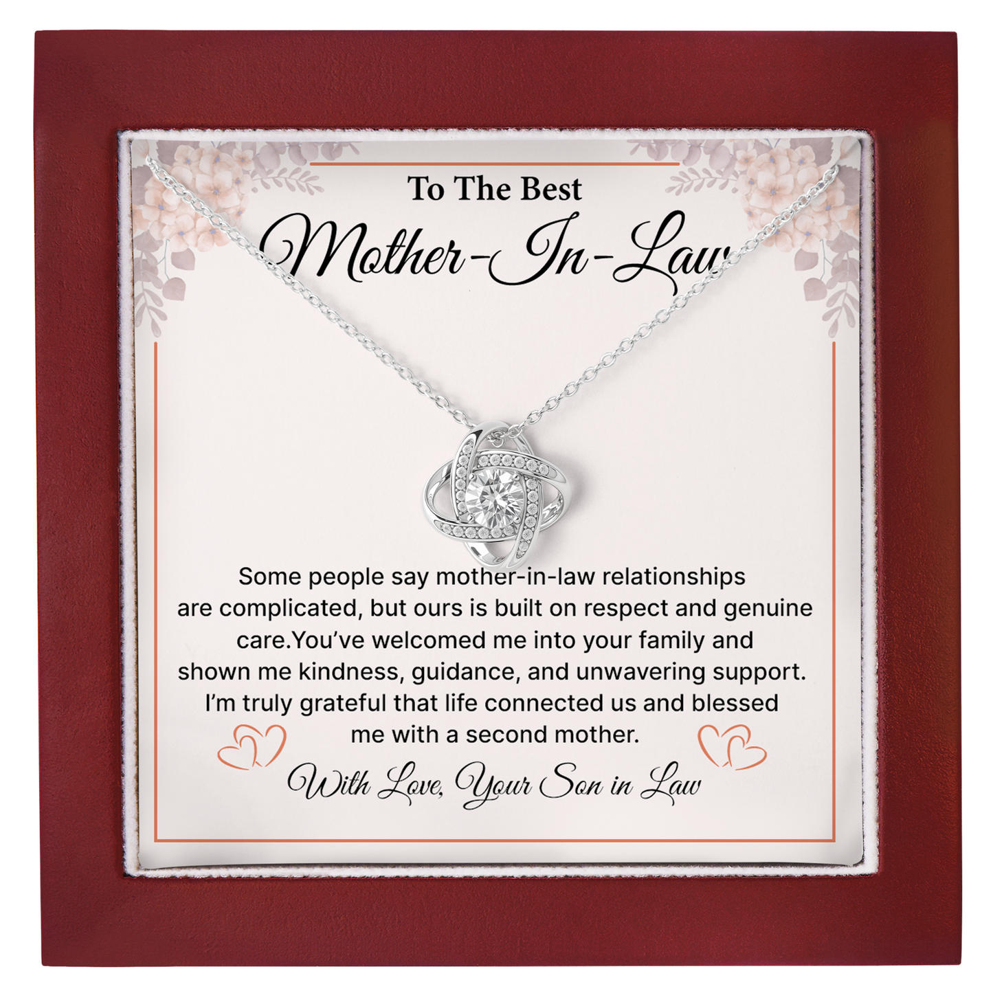 Mother-in-Law Necklace Gift - Birthday, Christmas & Appreciation From Son In Law