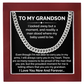 To My Grandson Cuban Link Chain Grandson Gift from Grandma or Grandpa