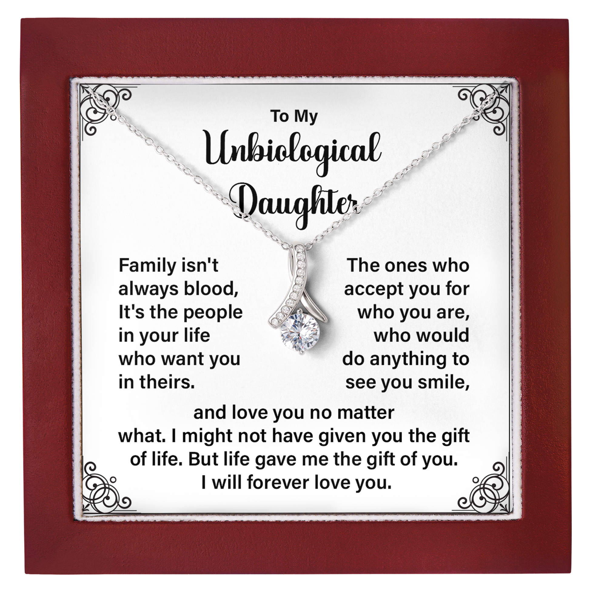 Meaningful Bonus Daughter Gift with Message Card Birthday, Christmas & Family Keepsake Jewelry