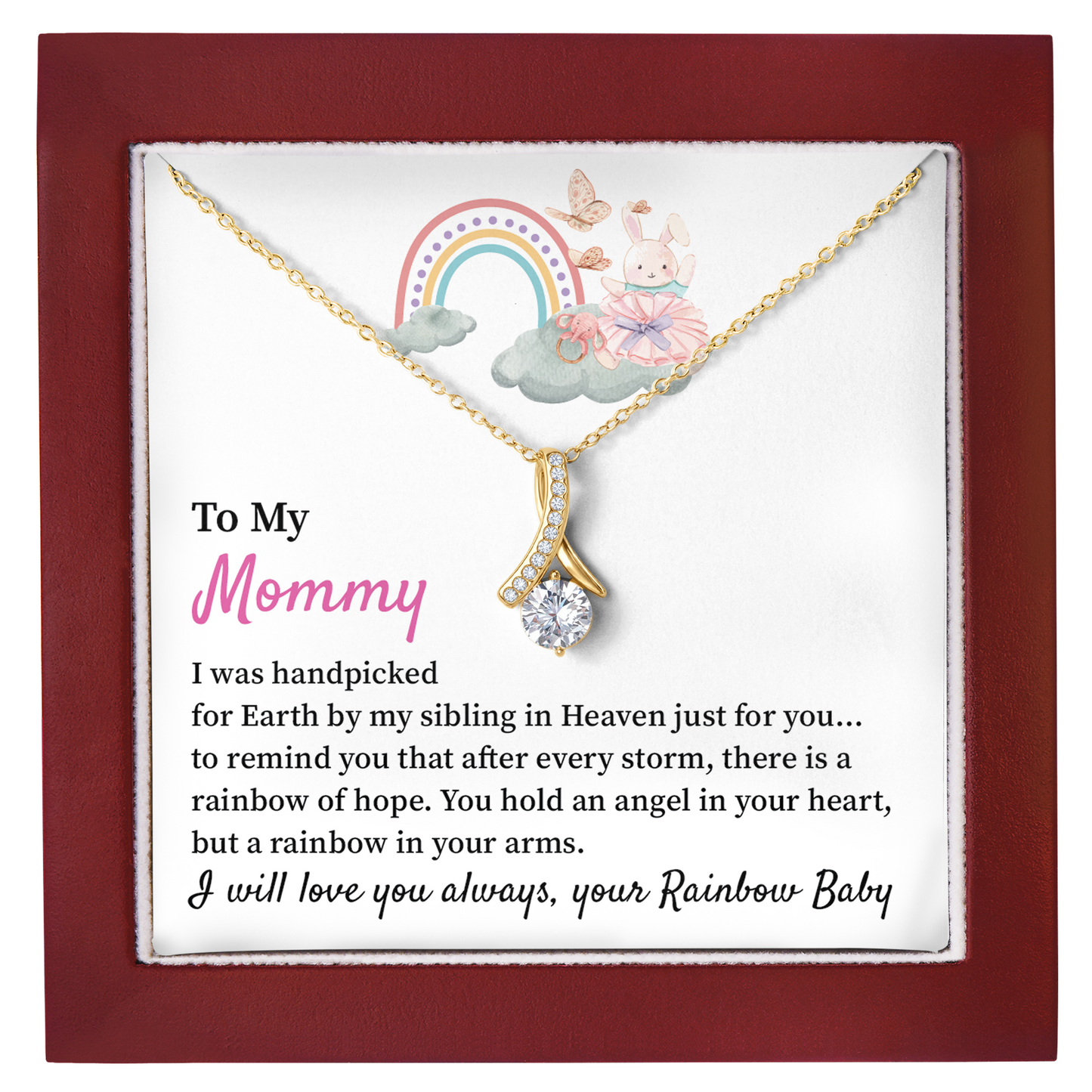 Rainbow Baby Necklace for Mommy Hope & Remembrance Gift for Mom