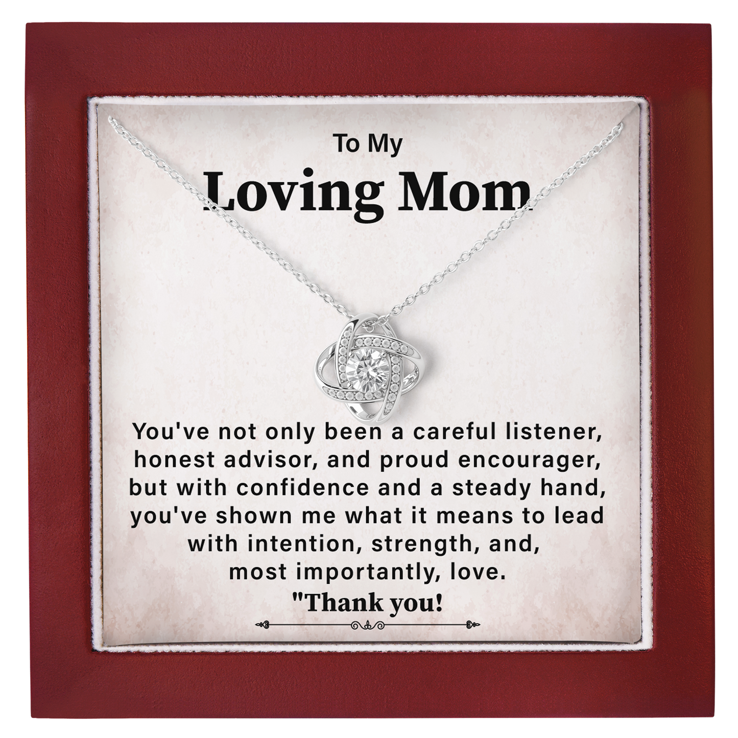 To My Loving Mom Necklace Thank You Gift