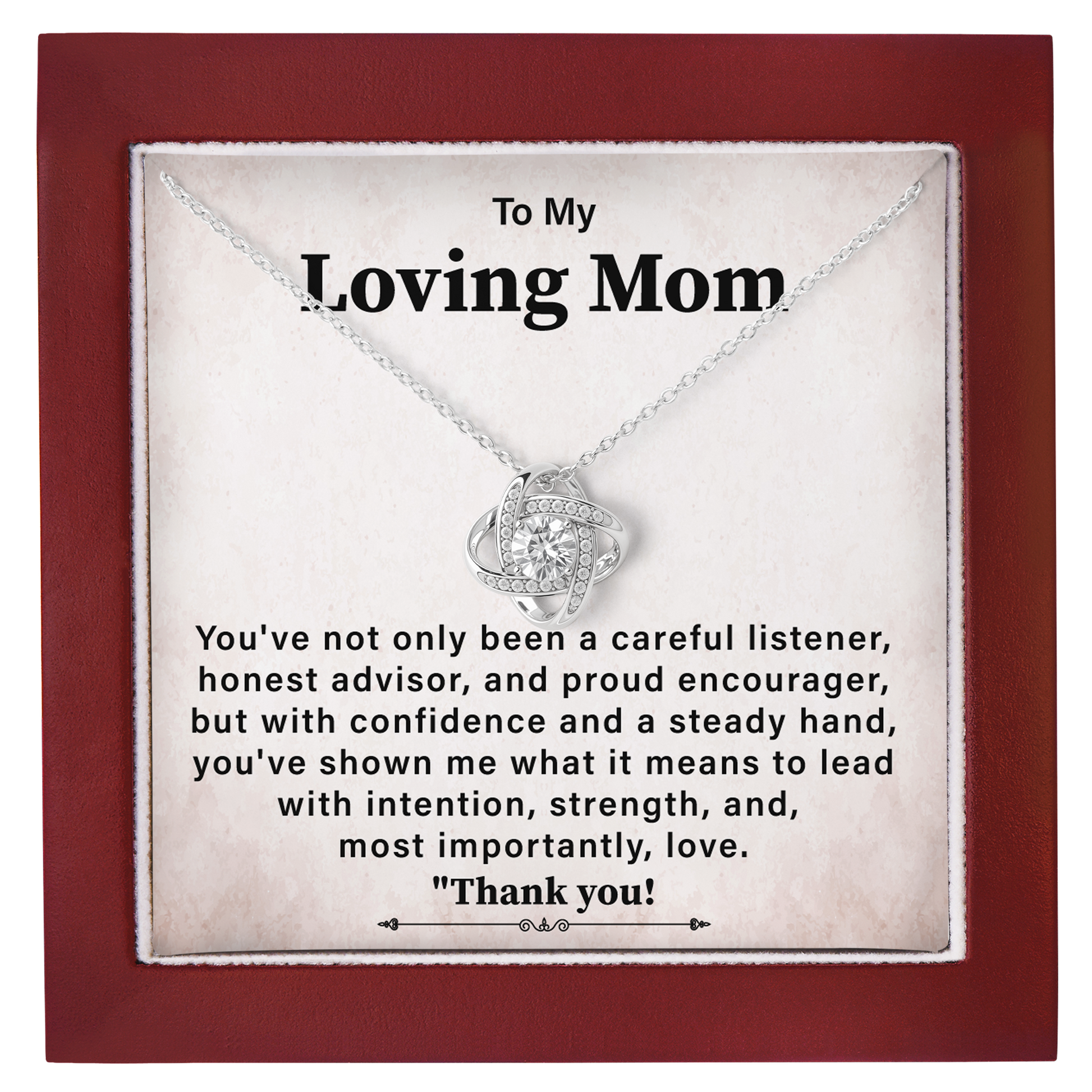 To My Loving Mom Necklace Thank You Gift
