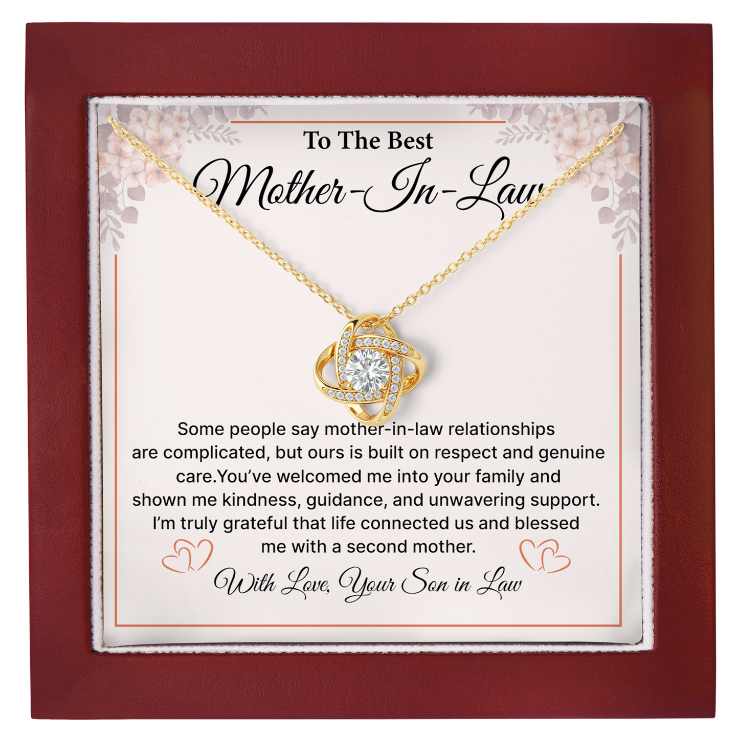 Mother-in-Law Necklace Gift - Birthday, Christmas & Appreciation From Son In Law