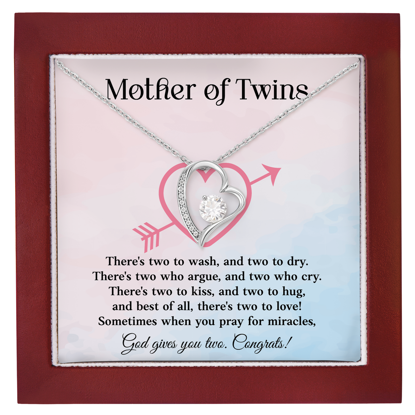 Mother of twins Necklace Gift