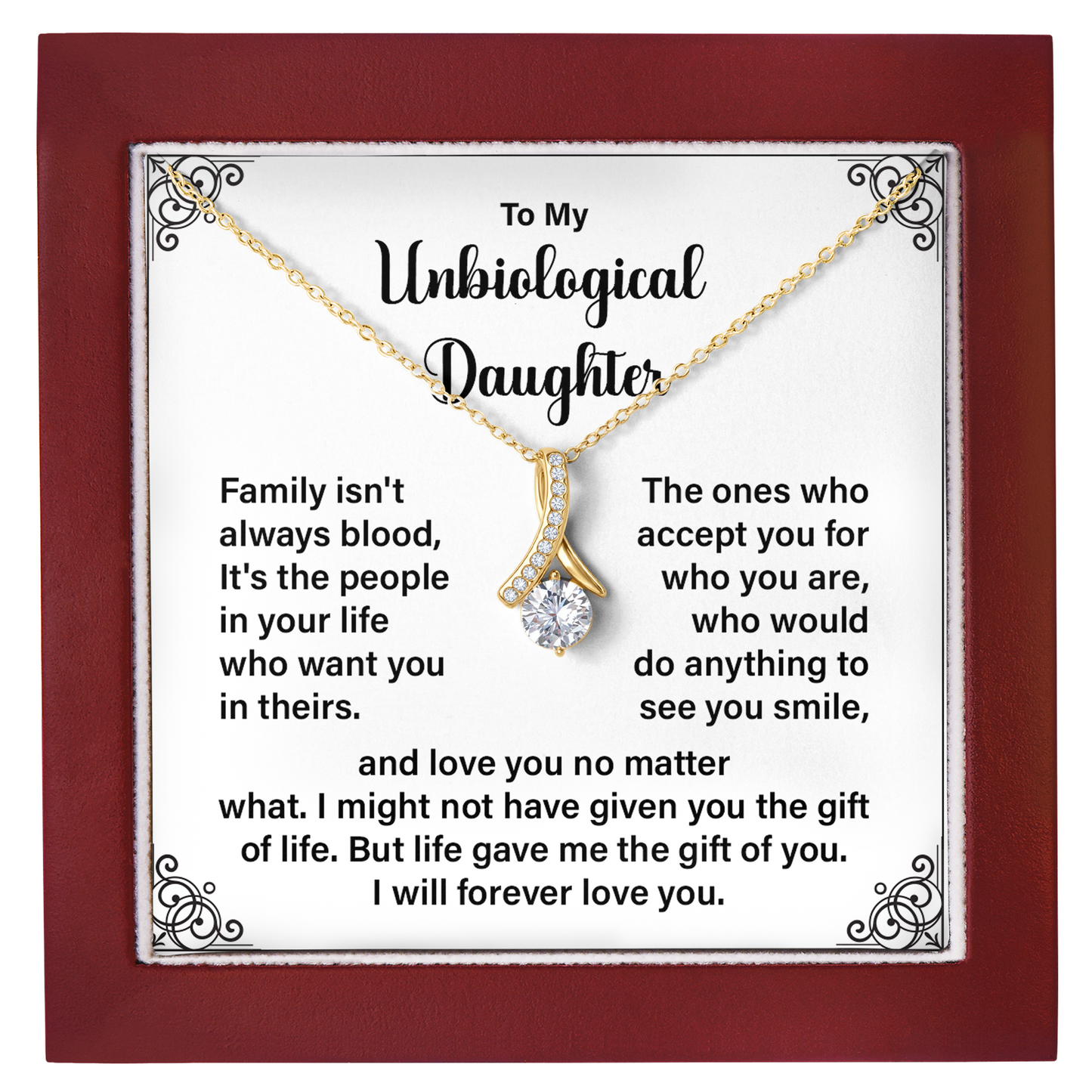 Meaningful Bonus Daughter Gift with Message Card Birthday, Christmas & Family Keepsake Jewelry