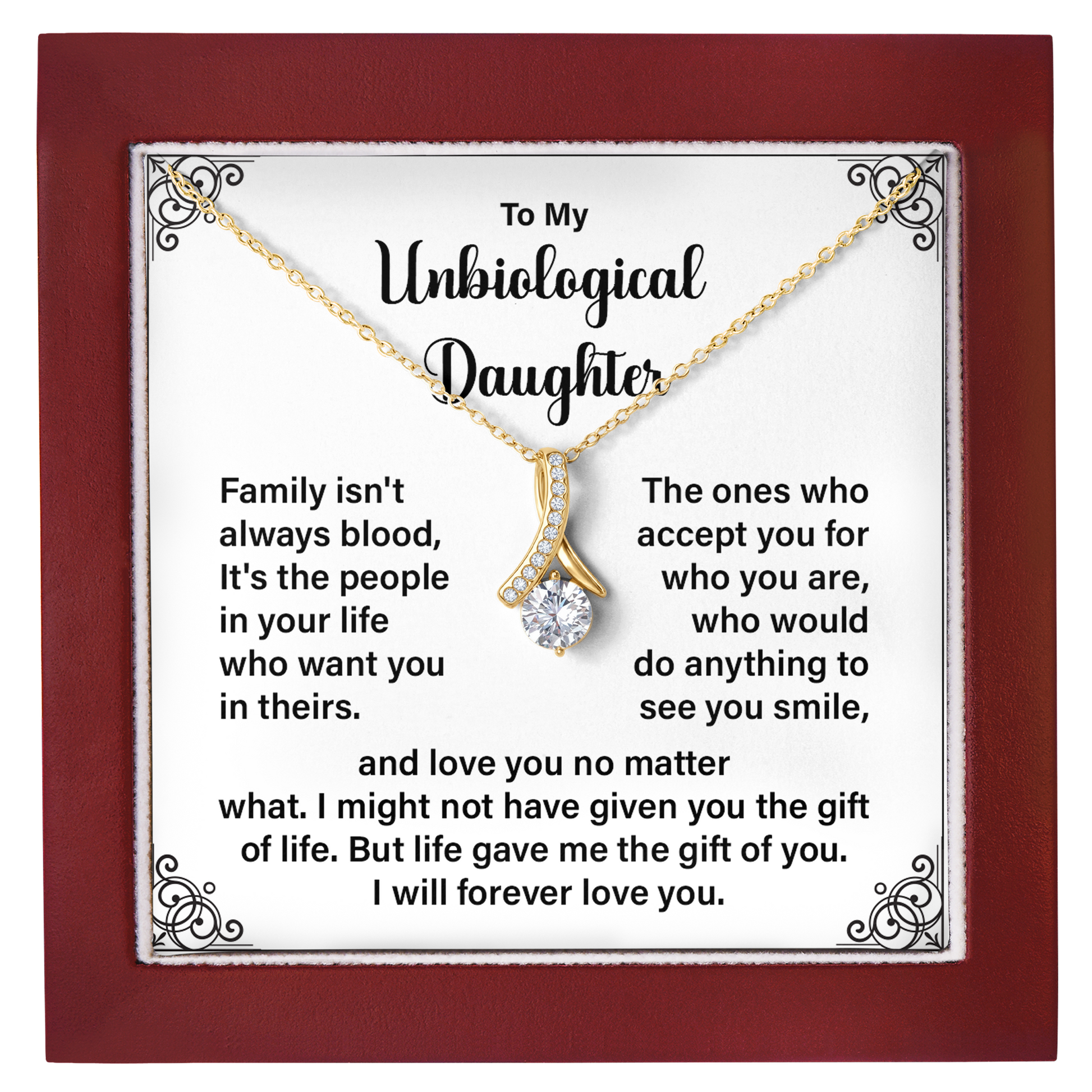 Meaningful Bonus Daughter Gift with Message Card Birthday, Christmas & Family Keepsake Jewelry