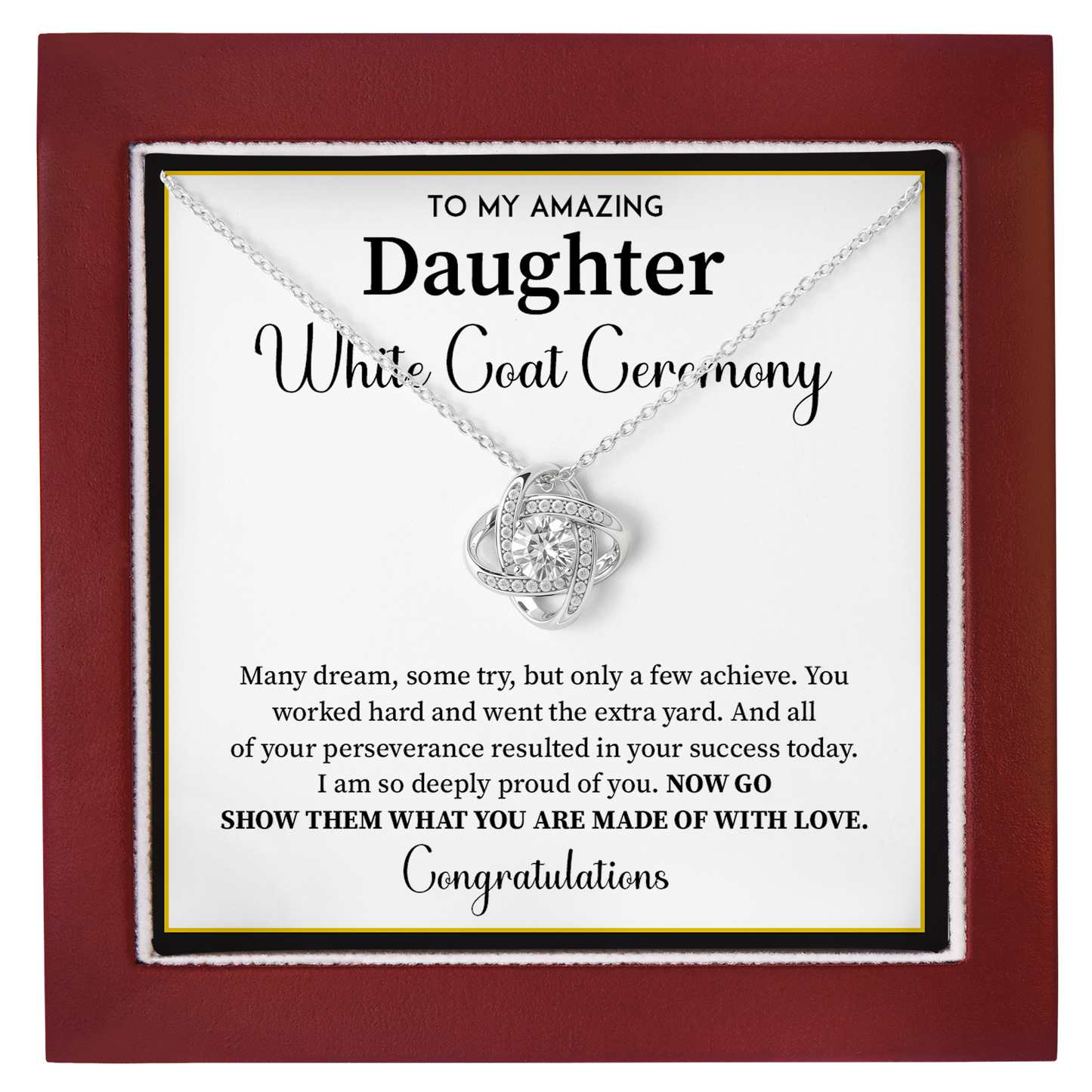 White Coat Ceremony Gift For Daughter Necklace With Gift Box