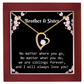 Brother & Sister Heart Necklace Birthday Gift for Sister