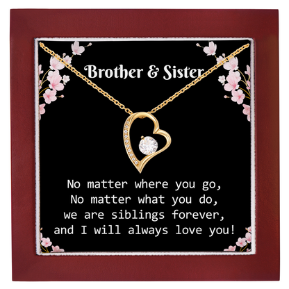 Brother & Sister Heart Necklace