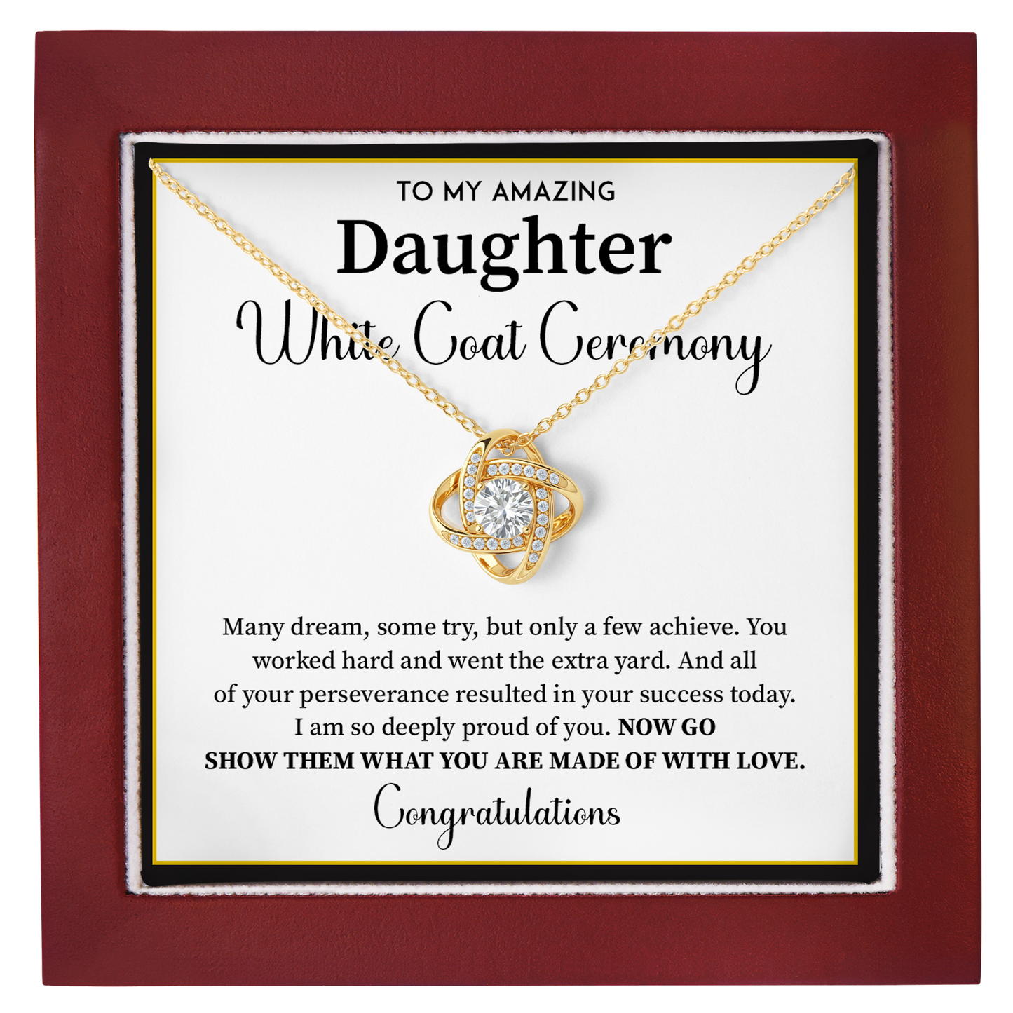 White Coat Ceremony Gift For Daughter Necklace With Gift Box