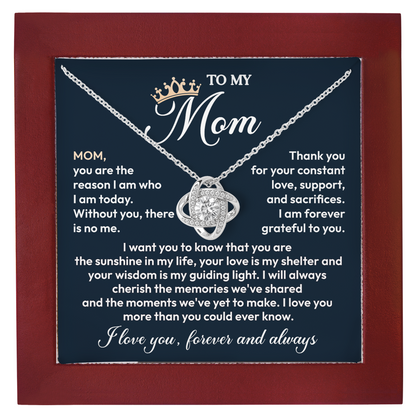 To My Mom Forever Love Necklace, Meaningful Gift for Mother with Message Card