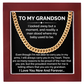 To My Grandson Cuban Link Chain Grandson Gift from Grandma or Grandpa