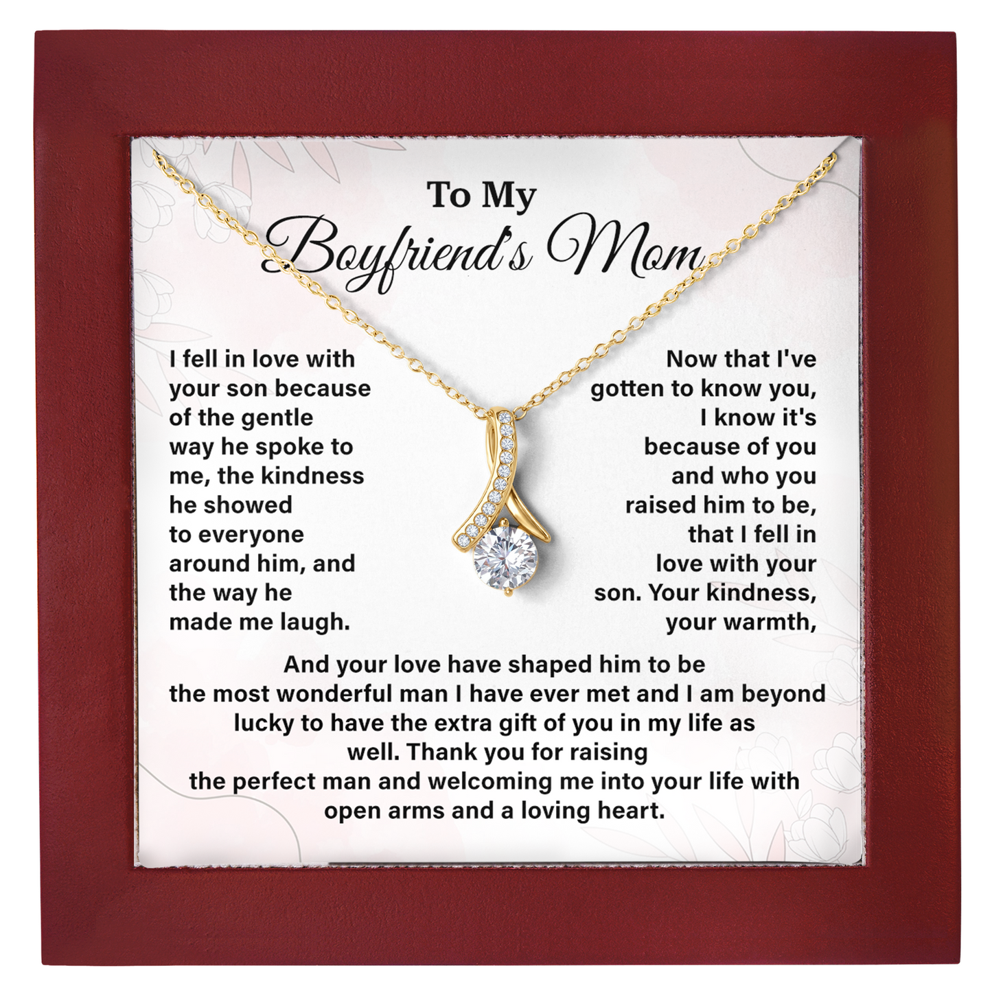To My Boyfriend’s Mom Necklace, Meaningful Gift from Girlfriend