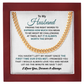 To My Husband Cuban Link Chain, Romantic Gift for Husband, Anniversary Gift from Wife, Meaningful Jewelry for Him