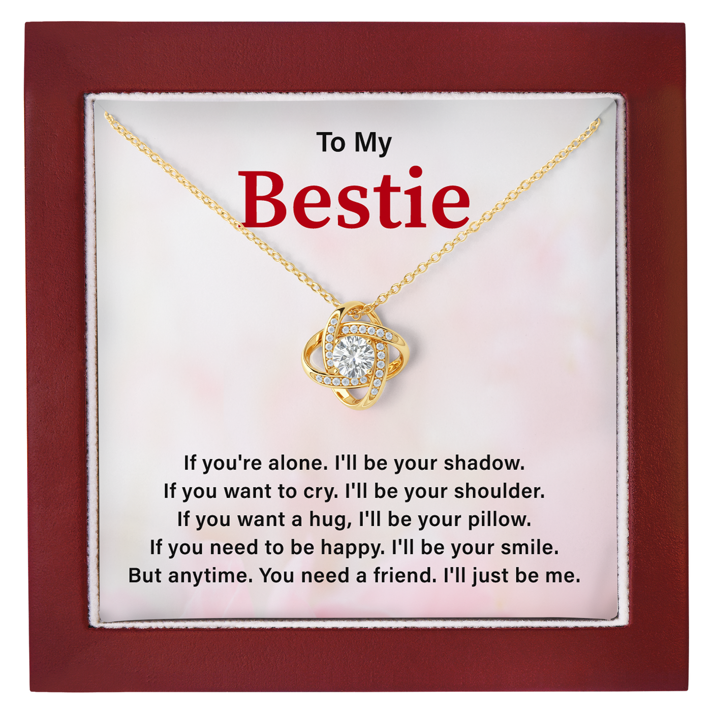 To My Bestie Necklace Friendship Gift for Girl, Meaningful Bestie Keepsake Jewelry, BFF Birthday Gift for Women