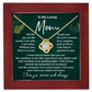 To My Loving Mom Forever Love Necklace, Meaningful Gift for Mother with Message Card