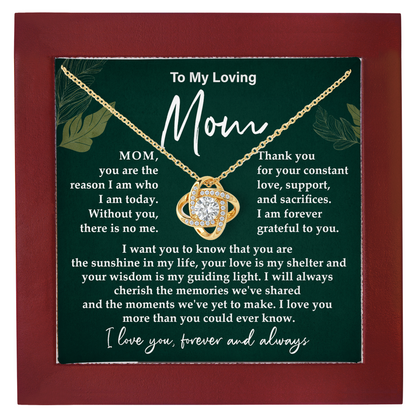 To My Loving Mom Forever Love Necklace, Meaningful Gift for Mother with Message Card