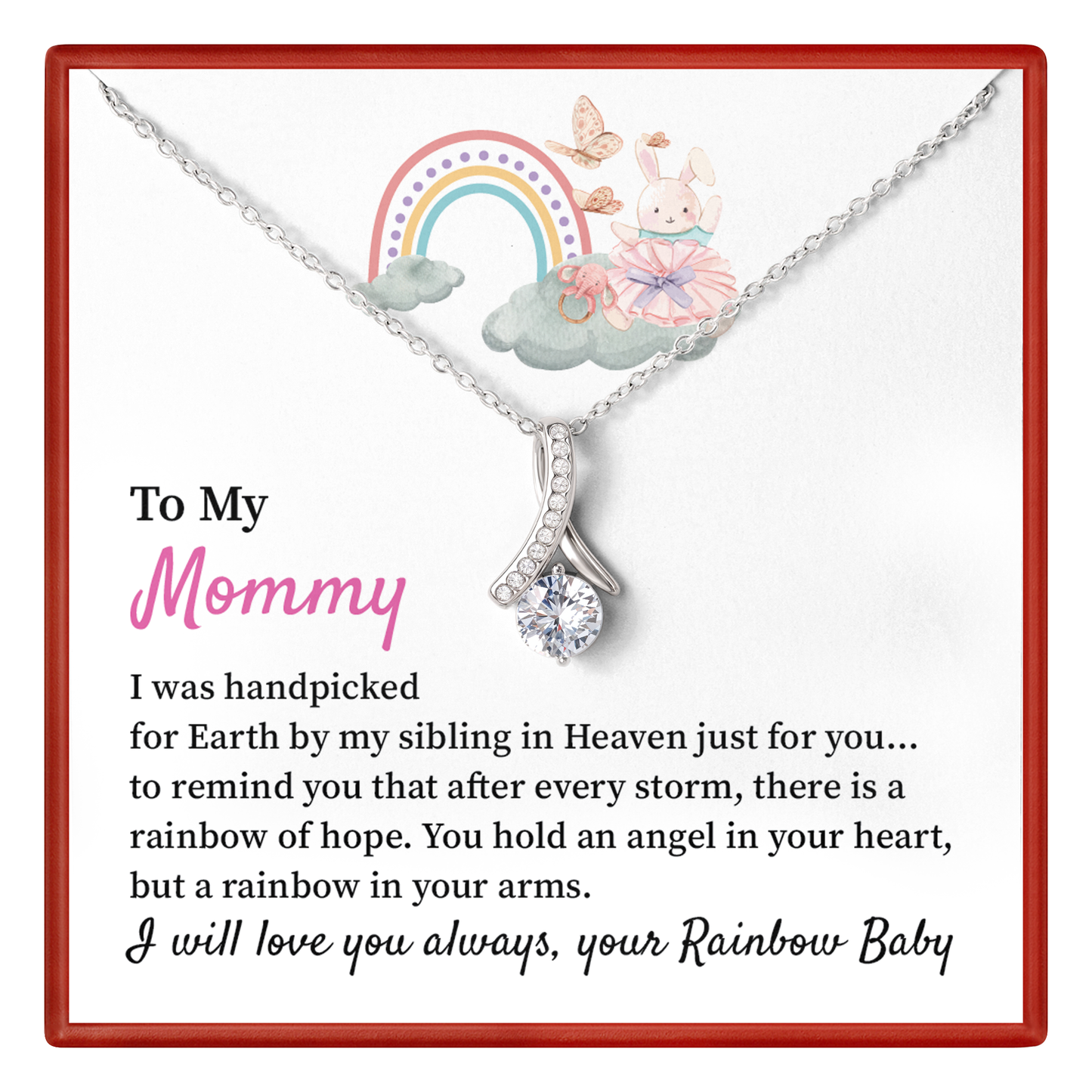 rainbow baby necklace gift for mommy