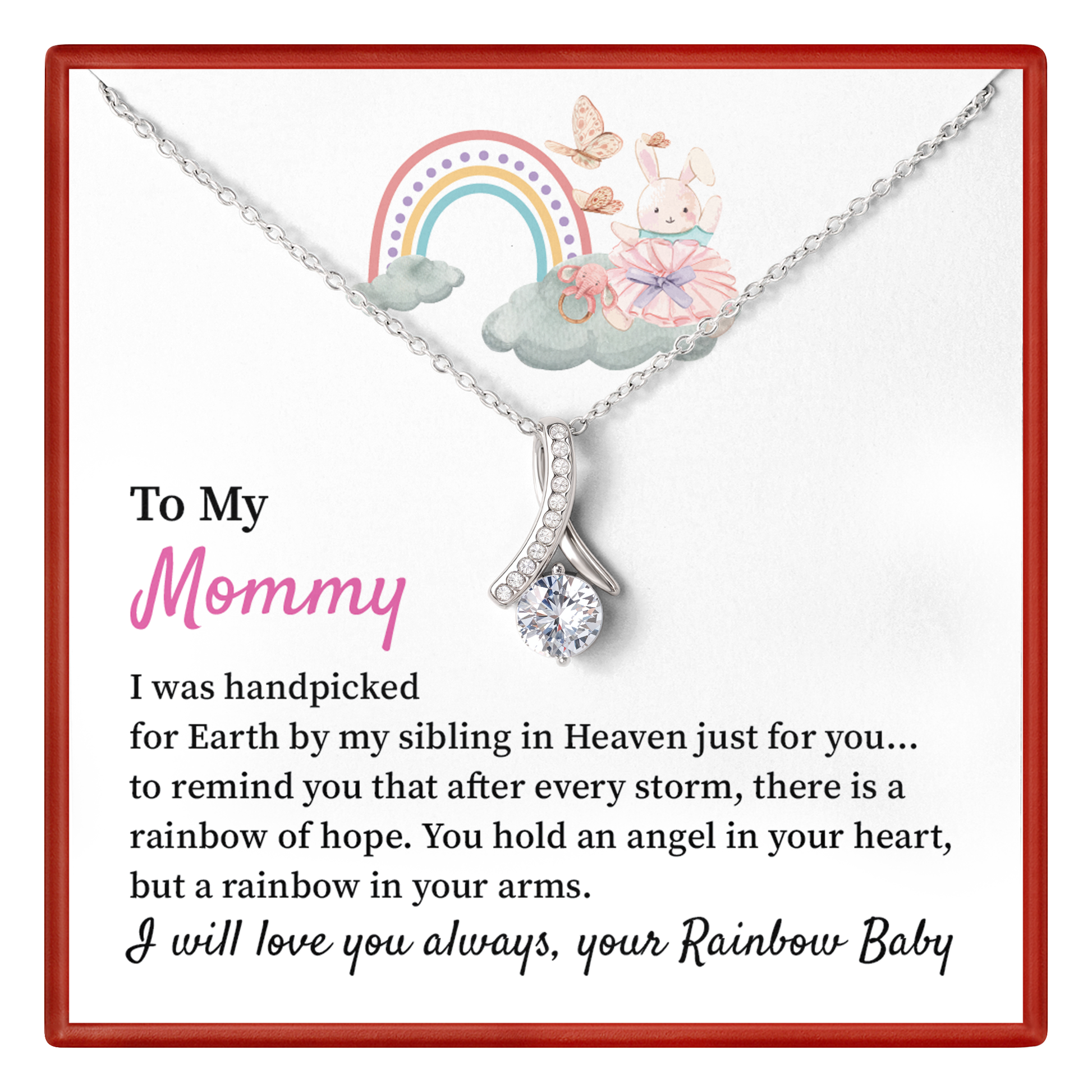 rainbow baby necklace gift for mommy