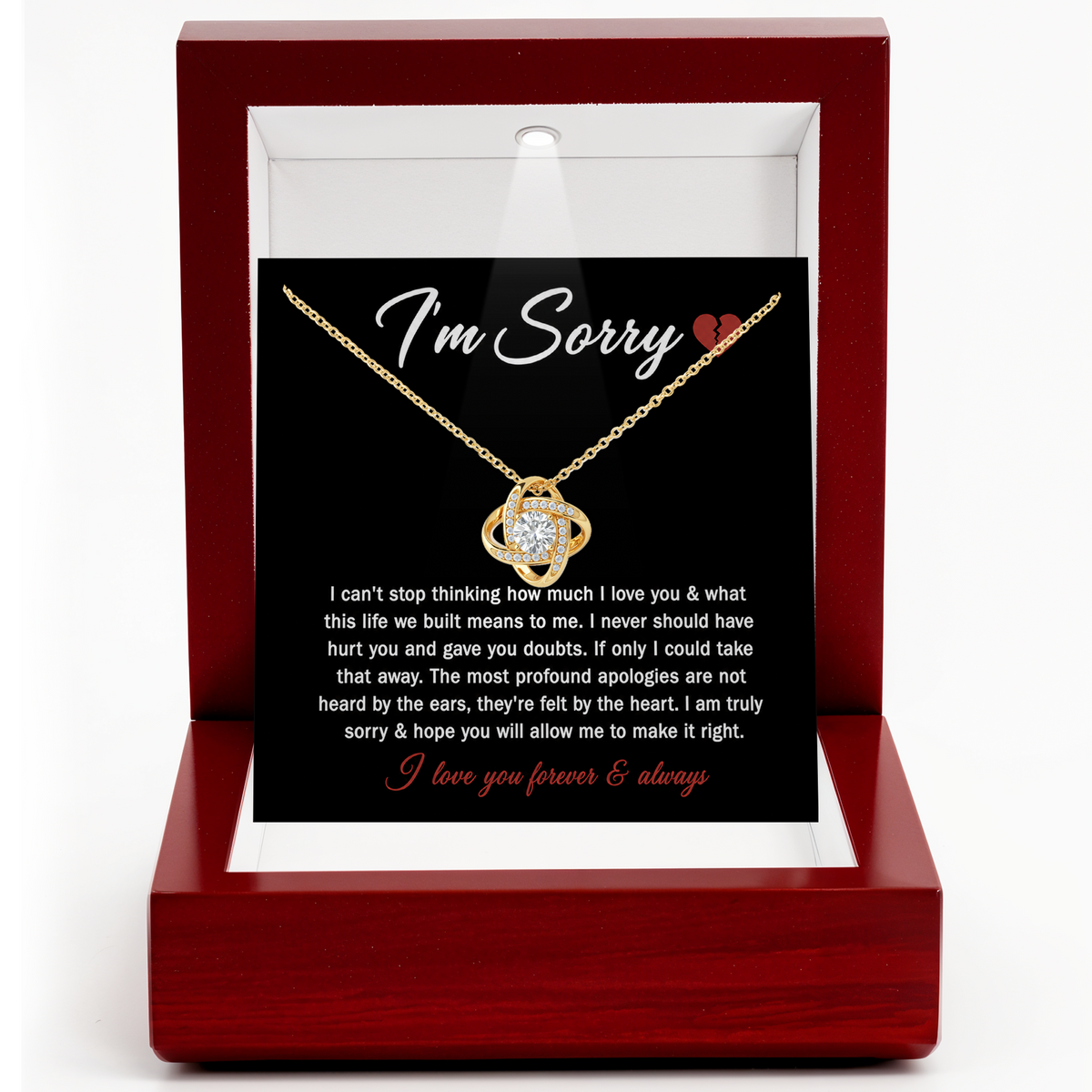 I'm Sorry Necklace for Wife or Girlfriend Romantic Apology Gift