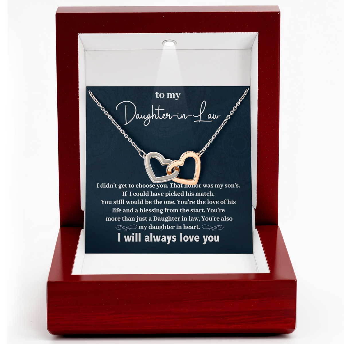 Daughter in Law Necklace from Mother in Law Bridal Shower Gift
