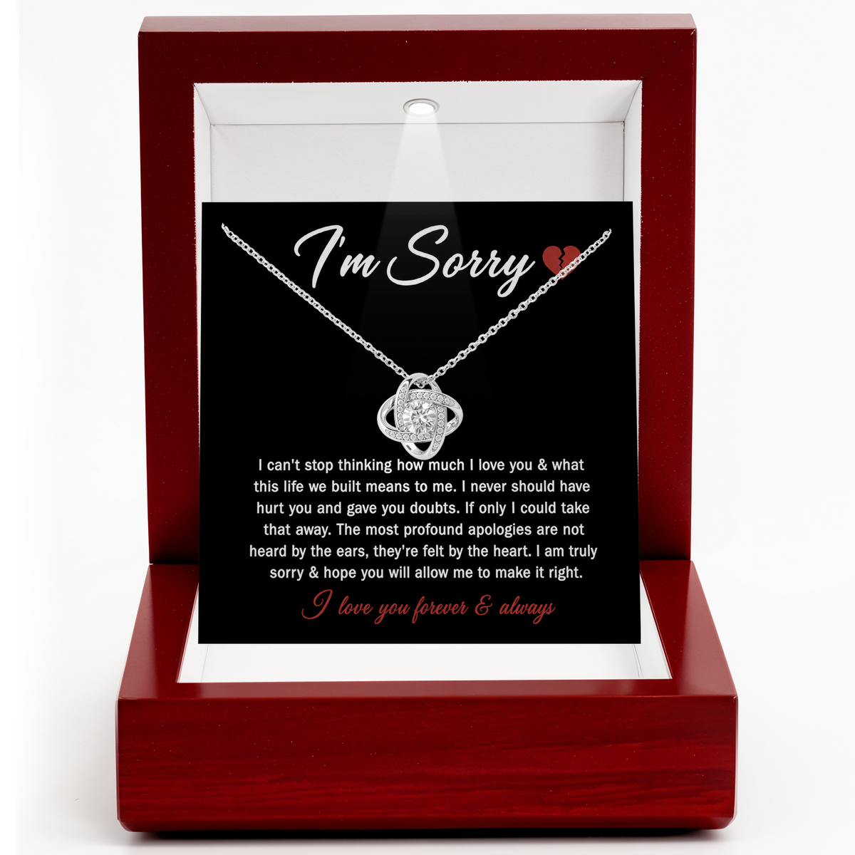 I'm Sorry Necklace for Wife or Girlfriend Romantic Apology Gift
