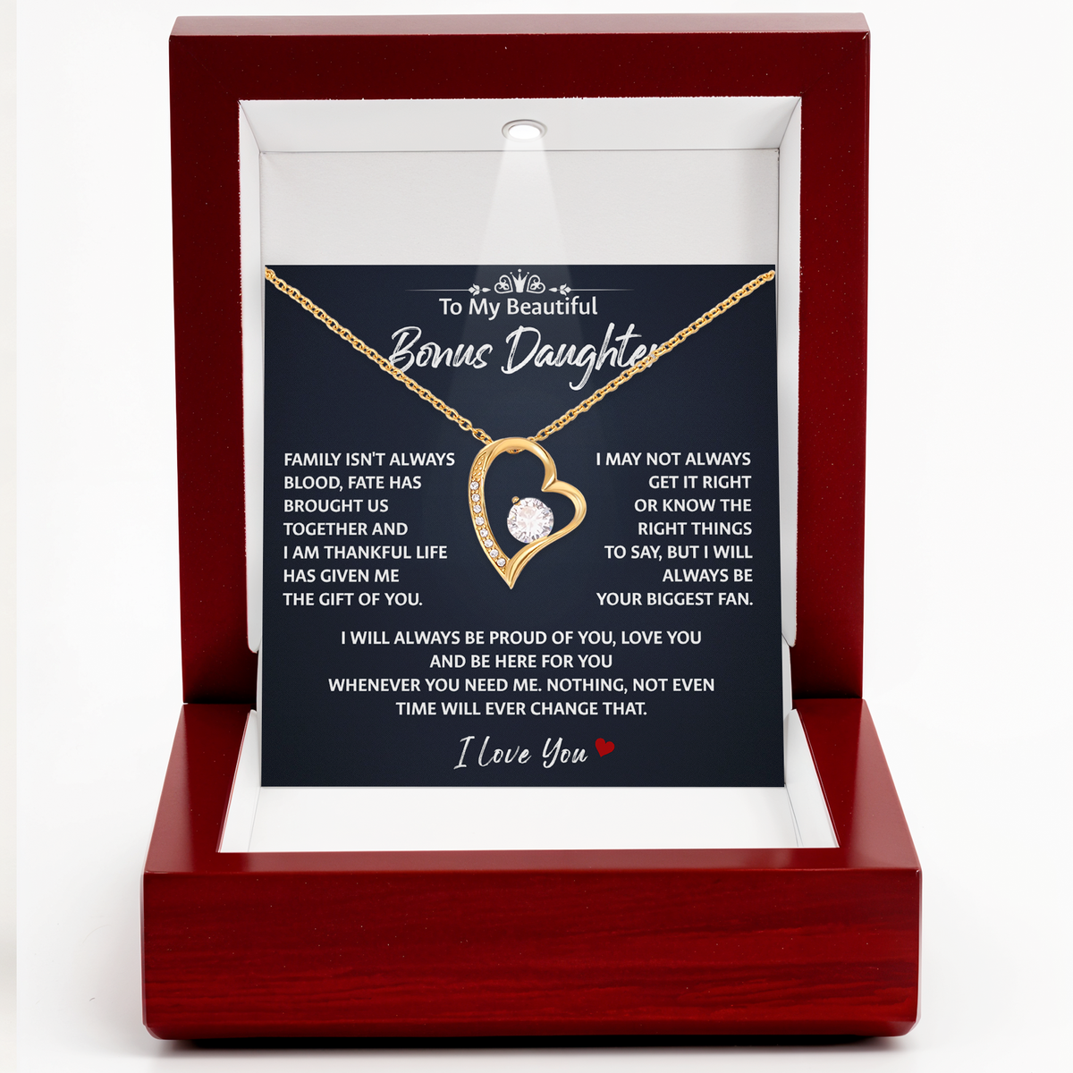 Bonus Daughter Necklace Gift, Sentimental Family Jewelry