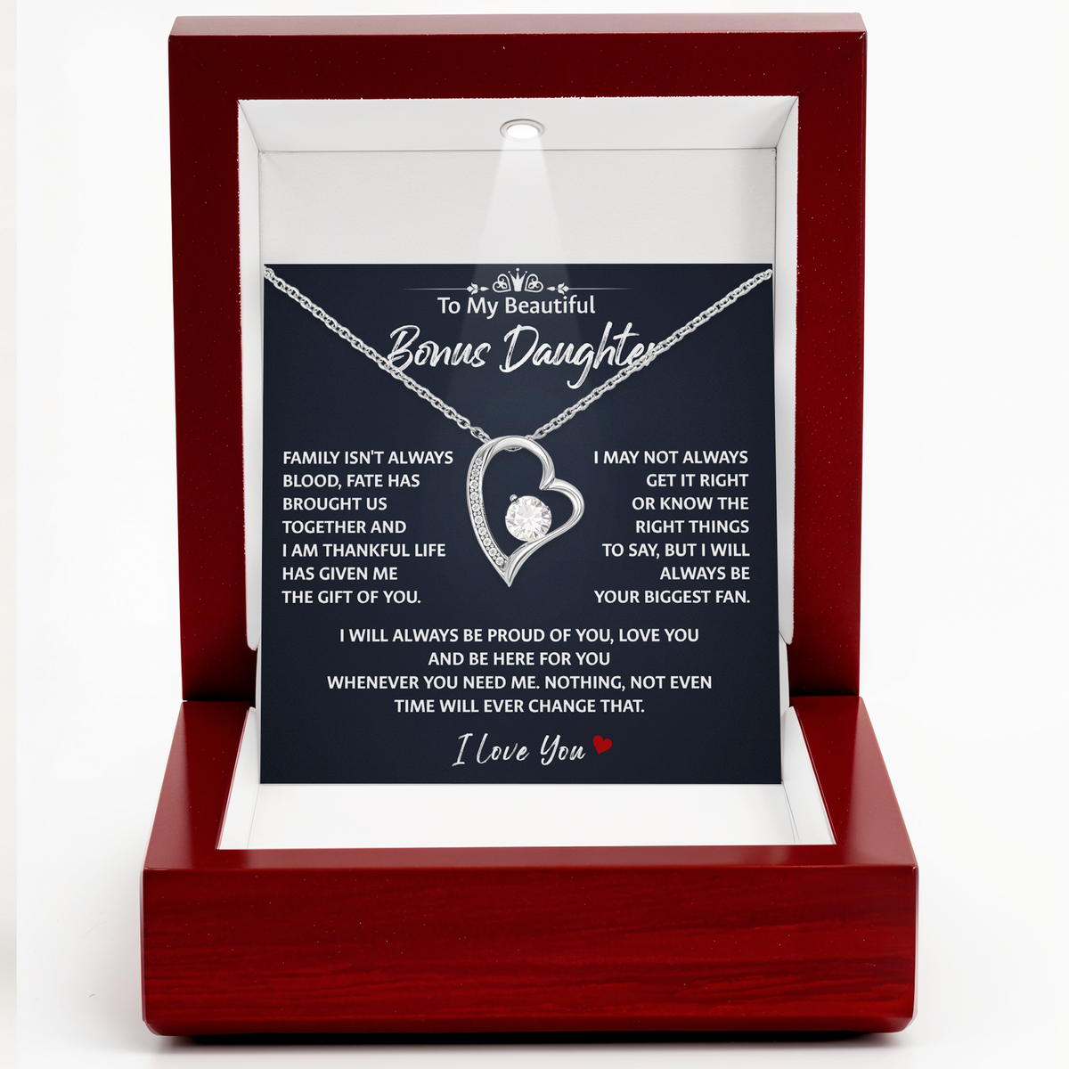 Bonus Daughter Necklace Gift, Sentimental Family Jewelry