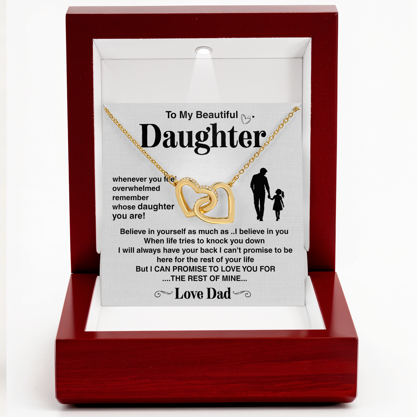 Dad to Daughter Necklace Gift, Father Daughter Sentimental Jewelry