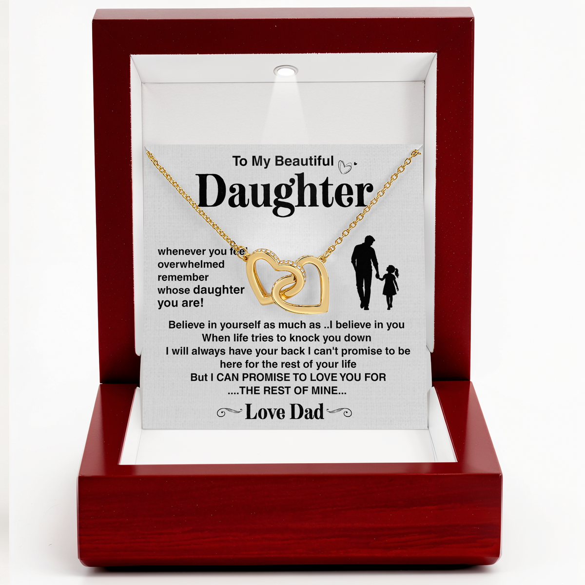 Dad to Daughter Necklace Gift, Father Daughter Sentimental Jewelry