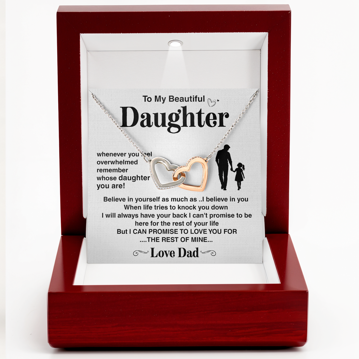 Dad to Daughter Necklace Gift, Father Daughter Sentimental Jewelry