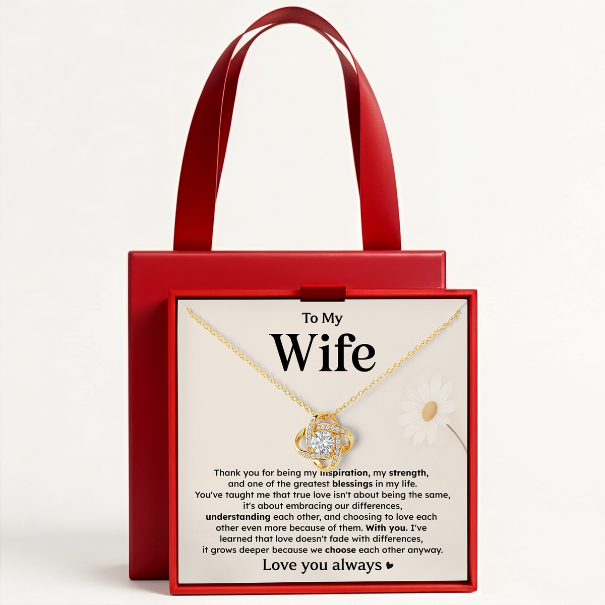 Love Knot Necklace for Wife from Husband Anniversary Gift