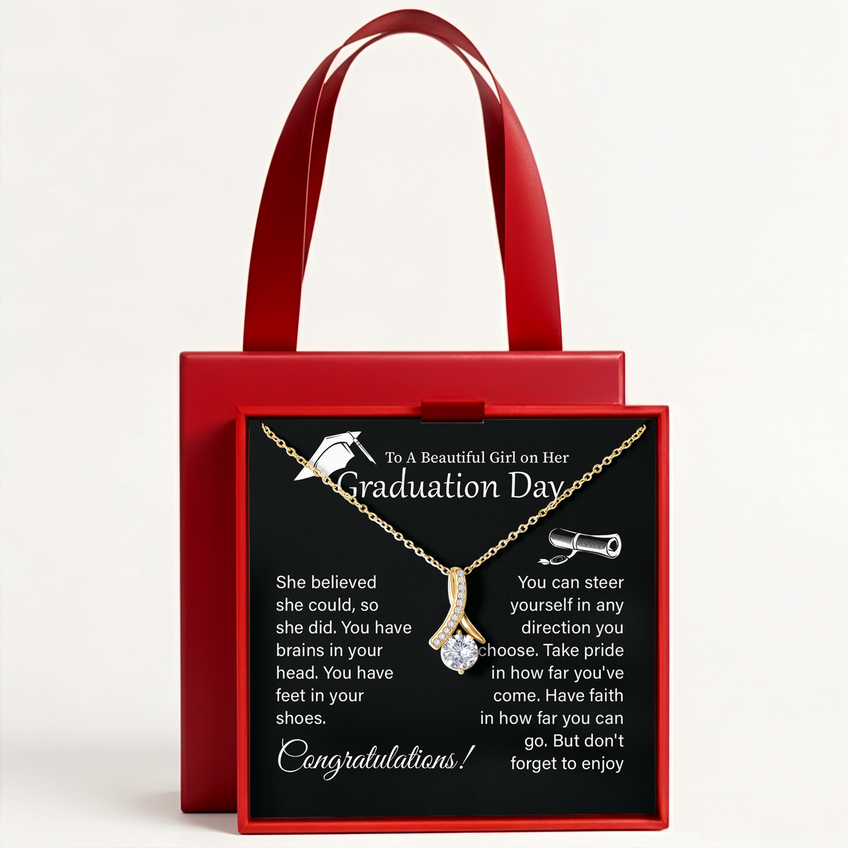 Graduation Necklace for Her College Graduate Congratulations Gift