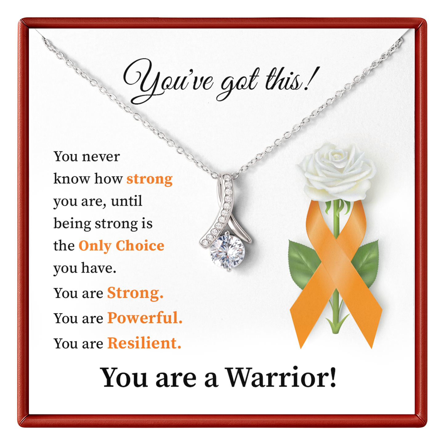 youve got this orange ribbon necklace