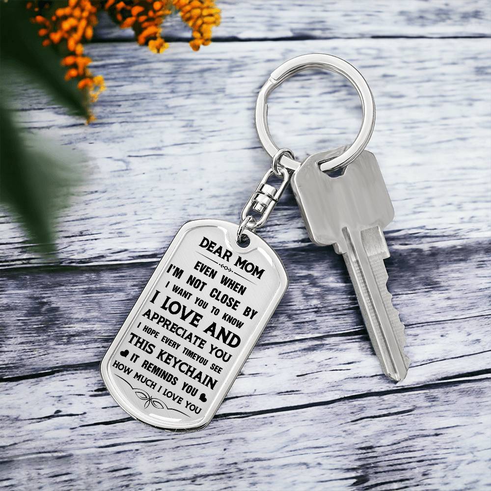 Dear Mom, From Daughter To Mom Keychain Heartfelt Gift For Her Sweet Message With Keychain Thank You Keychain Gift Sentimental Keychain For Loving Person Appreciation Gift Special Gift For Dear Mom