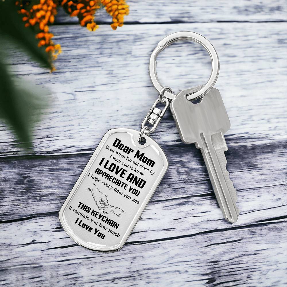 Dear Mom, Sentimental Gift For Mother’s Day Heartfelt Gift Of Love Keychain Thank You For Everything Keychain Precious Bond With Mom Keychain Appreciation Keychain Forever Thankful You Gift