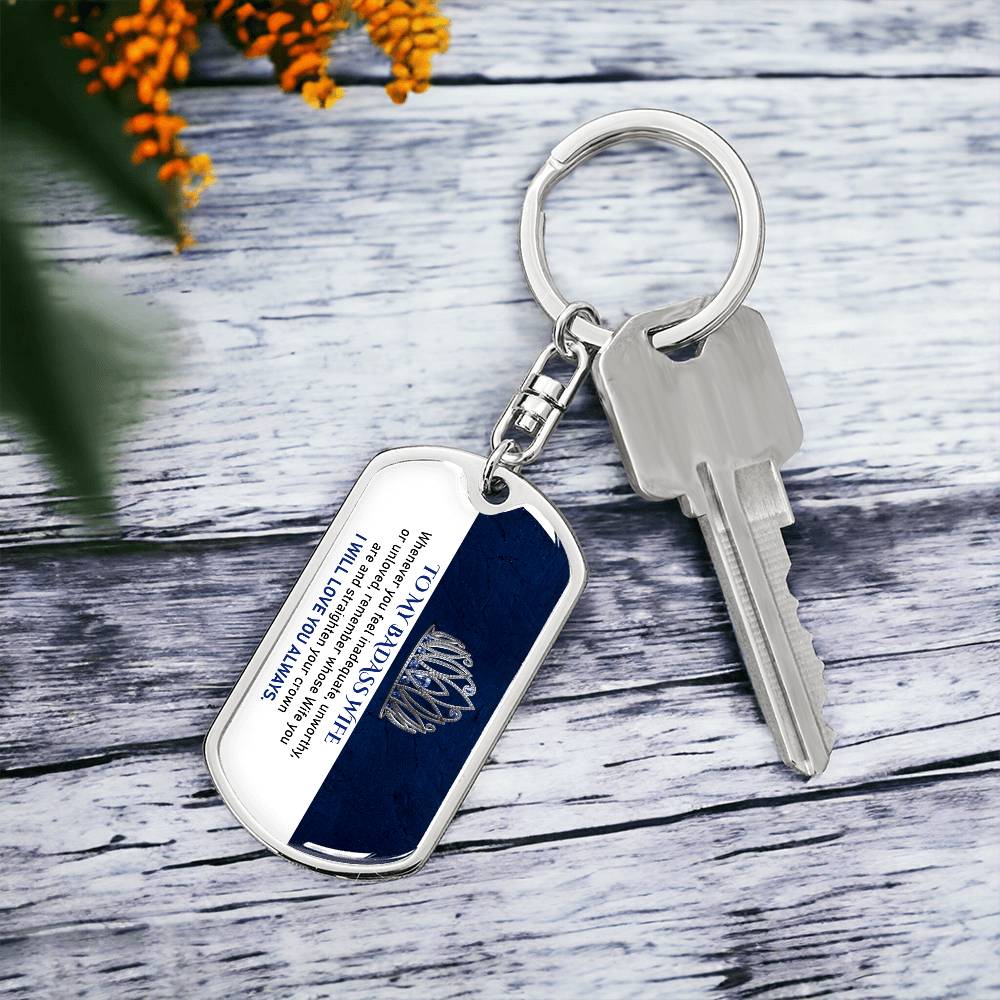 To My Badass Wife Keychain For Wife From Husband